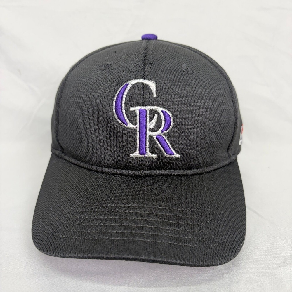 OC Sports MLB Colorado Rockies Hat Youth OSFA Black Purple Adjustable Cap